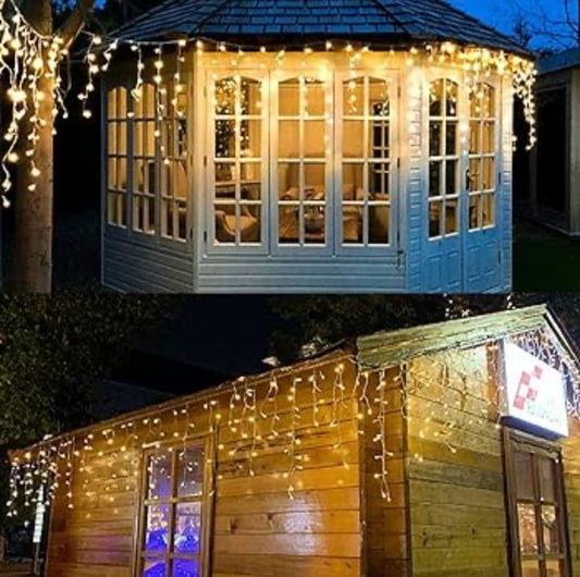 Luces led de navidad tipo cascada ventanas 10m horizontal 60-70 vertical 400 focos CLSD111
