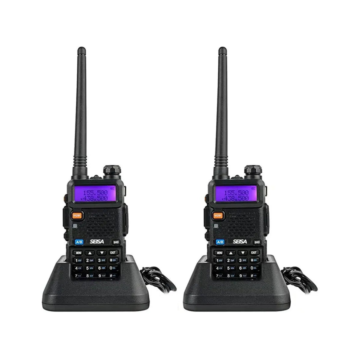 Radio de comunicación walkie talkie SEISA modelo ST-UV5R Power 8W Alcance Promedio 10 km (2 radios)