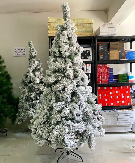 Árbol de navidad navideño efecto nevado con nieve premium coposo 2.10m SZ710-210
