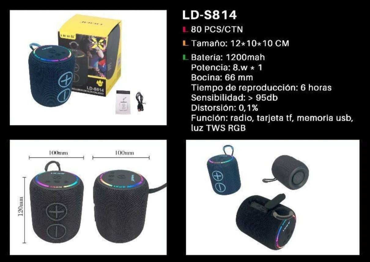 Parlante portátil LIDIMI LD-S814 1200 Mah