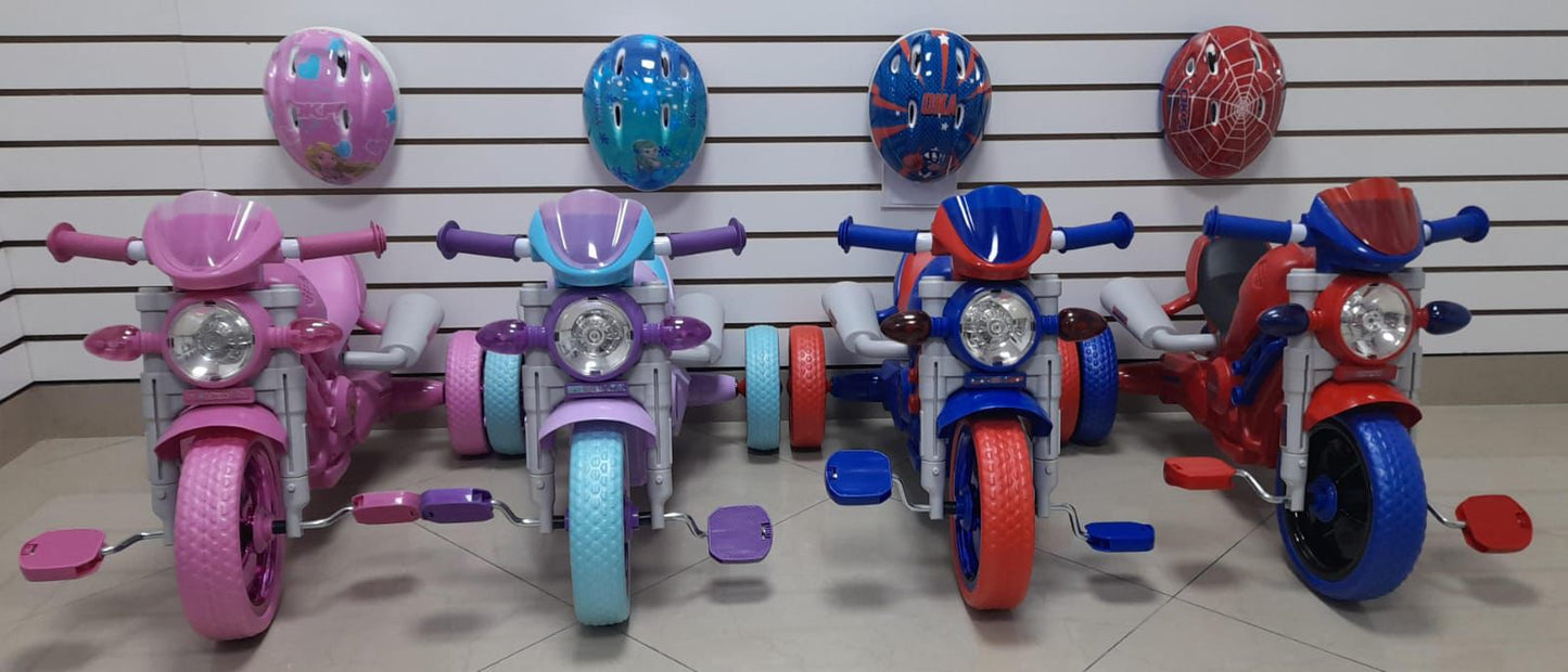 Trimoto a pedal musical con casco AE-606