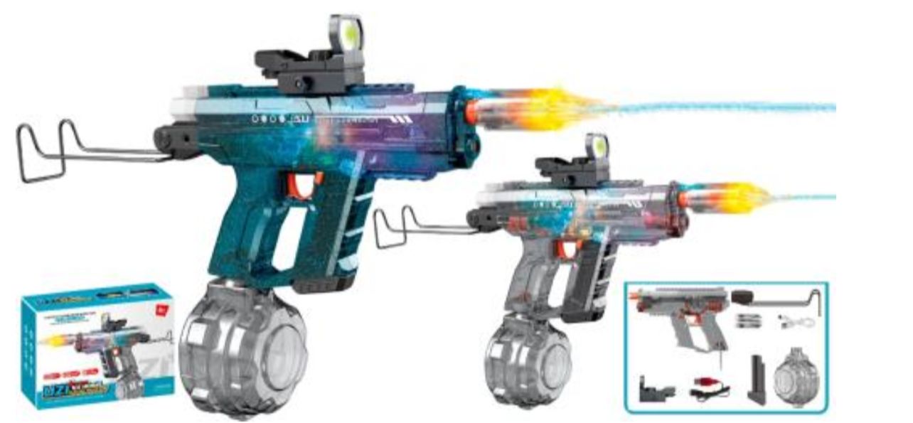 Pistola lanza agua UZI con luz rgb recargable