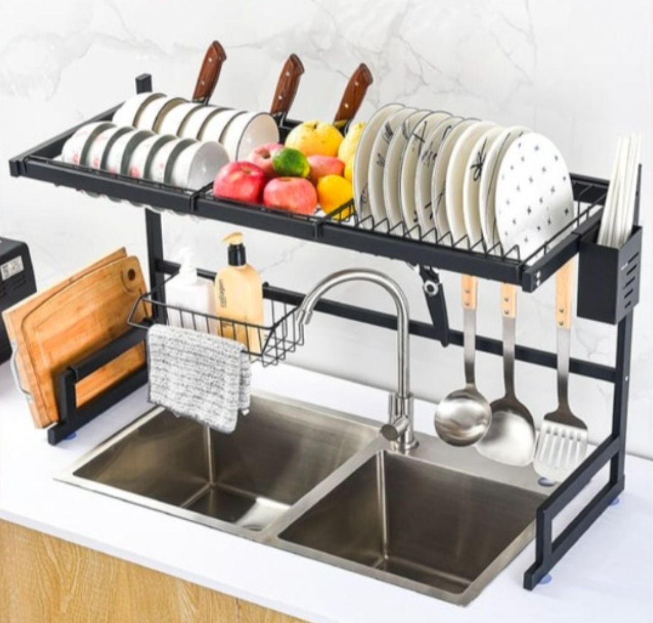 Escurridor organizador de platos 1 piso metal inoxidable