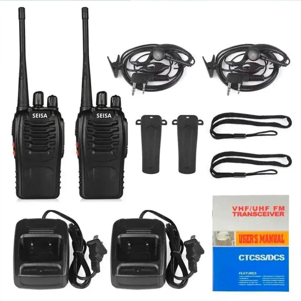 Radio de comunicación walkie Talkie SEISA ST B888S (2 radios) Alcance promedio 5km