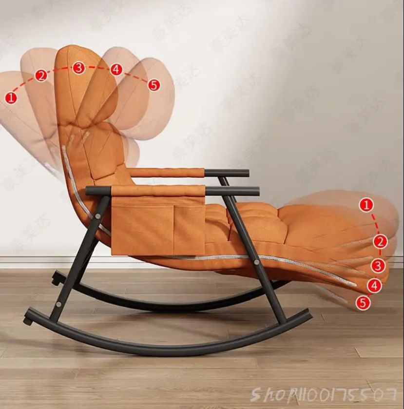 Silla sillón mecedora de metal para adultos acolchado moderno