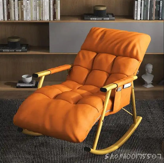 Silla sillón mecedora de metal para adultos acolchado moderno