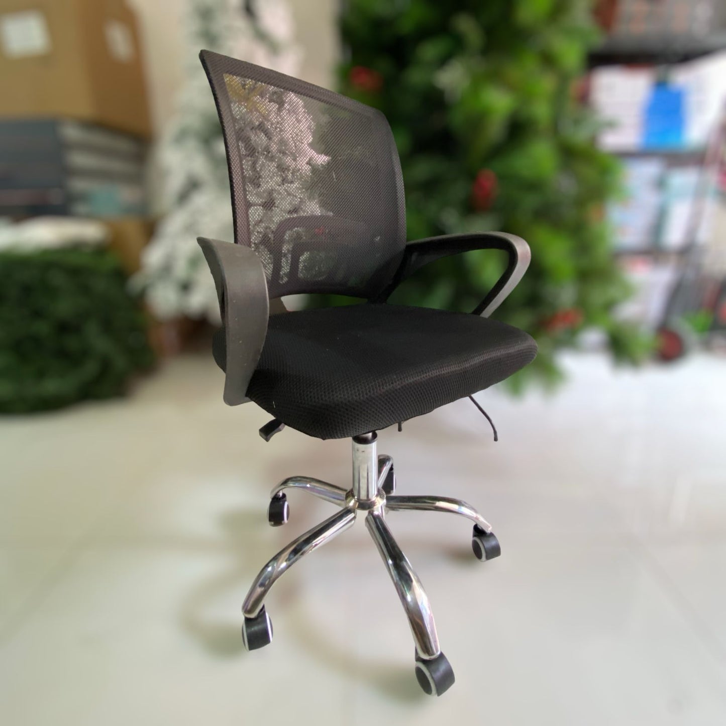 Silla de oficina escritorio ergonómica negra con ruedas