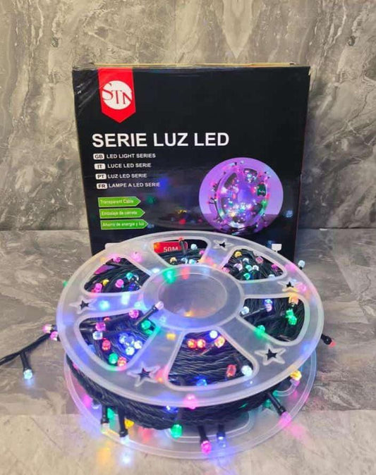 Luz Luces multicolor o dorado lineal led navidad navideños de 50 metros presentación carrete