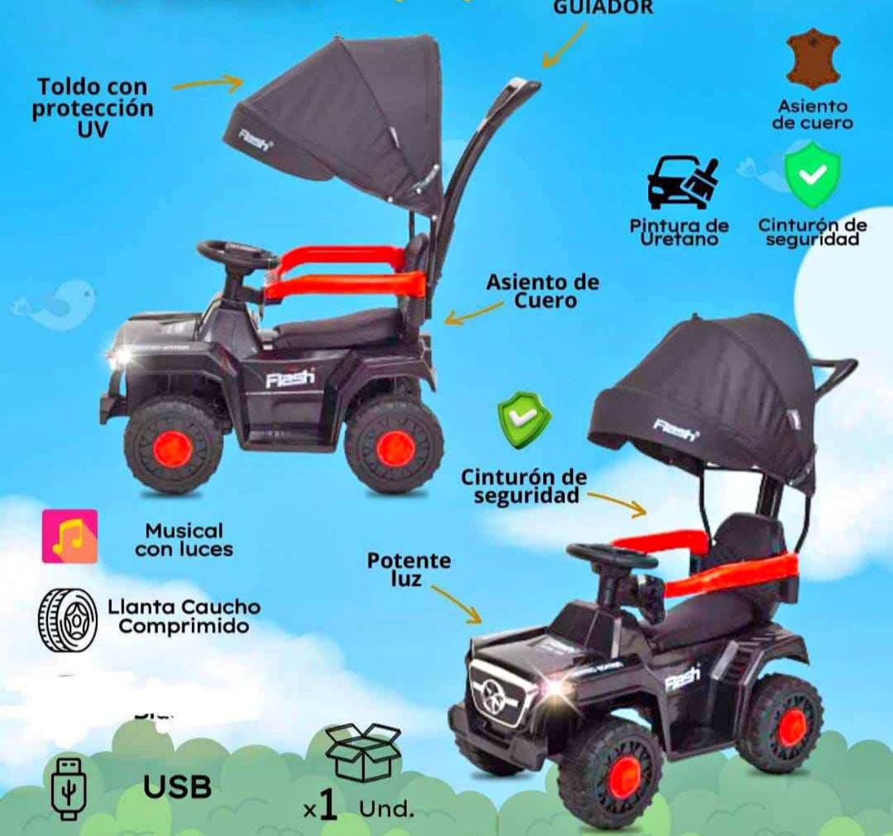 Buggy modelo Jeep con techo y luces BC-04T