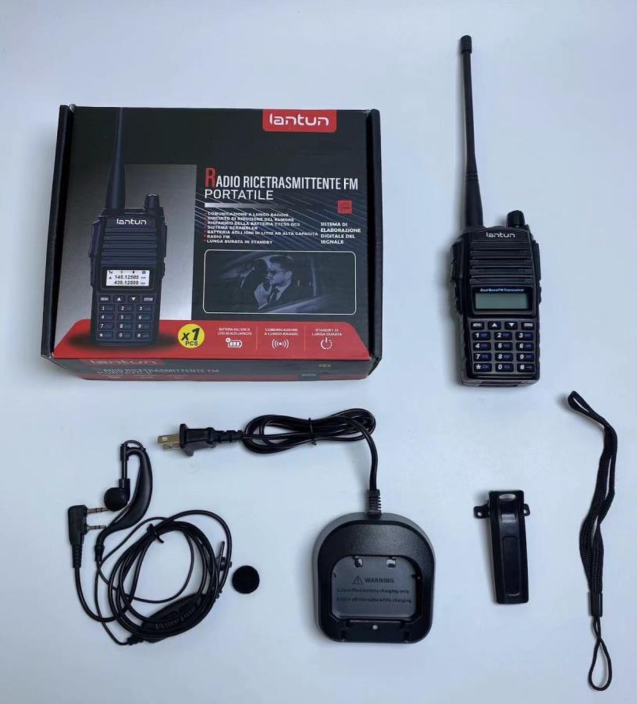 Radio de comunicación walkie Talkie LANTUN UV-82 (2 radios) Alcance promedio 6km