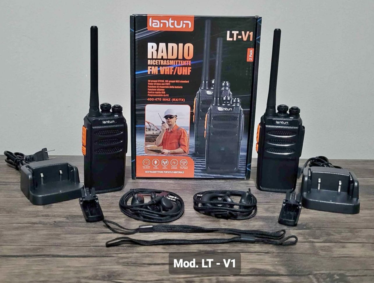 Radio de comunicación walkie talkie LANTUN LT-V1 (2 radios) alcance promedio 3km