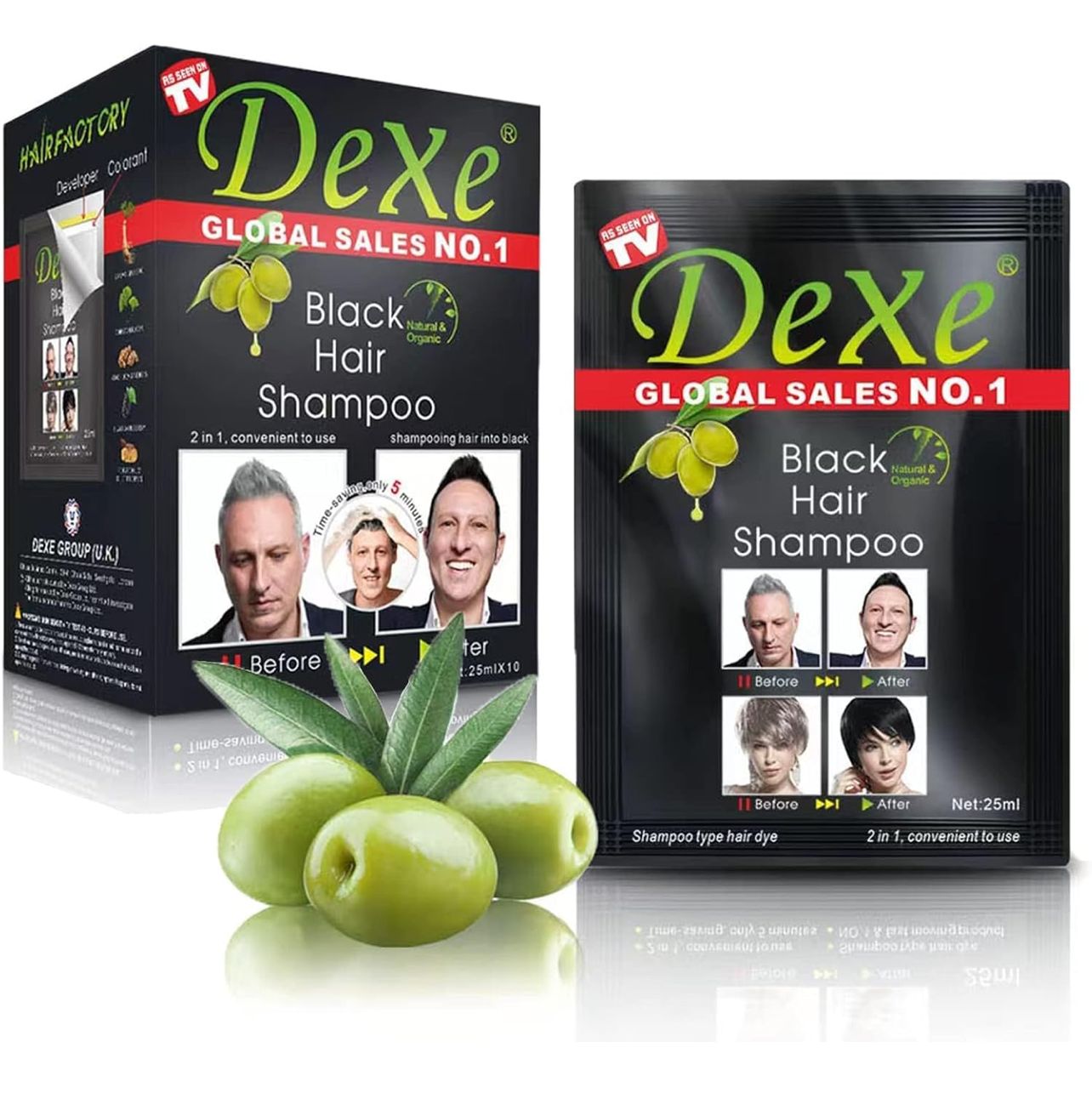 Shampoo cubre canas cabello cambia de color al instante tinte natural varios tonos caja x 10 sachet