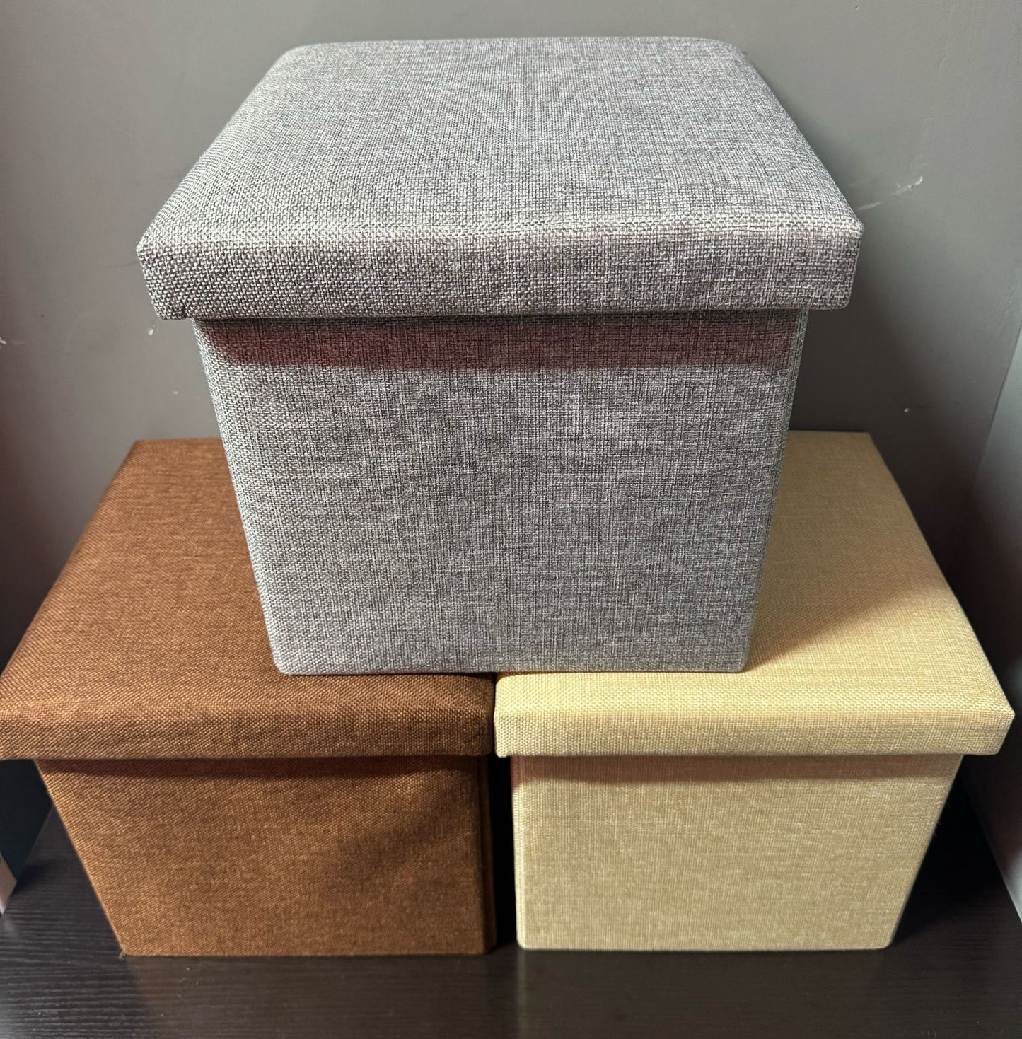 Caja de almacenamiento organizadora puff plegable