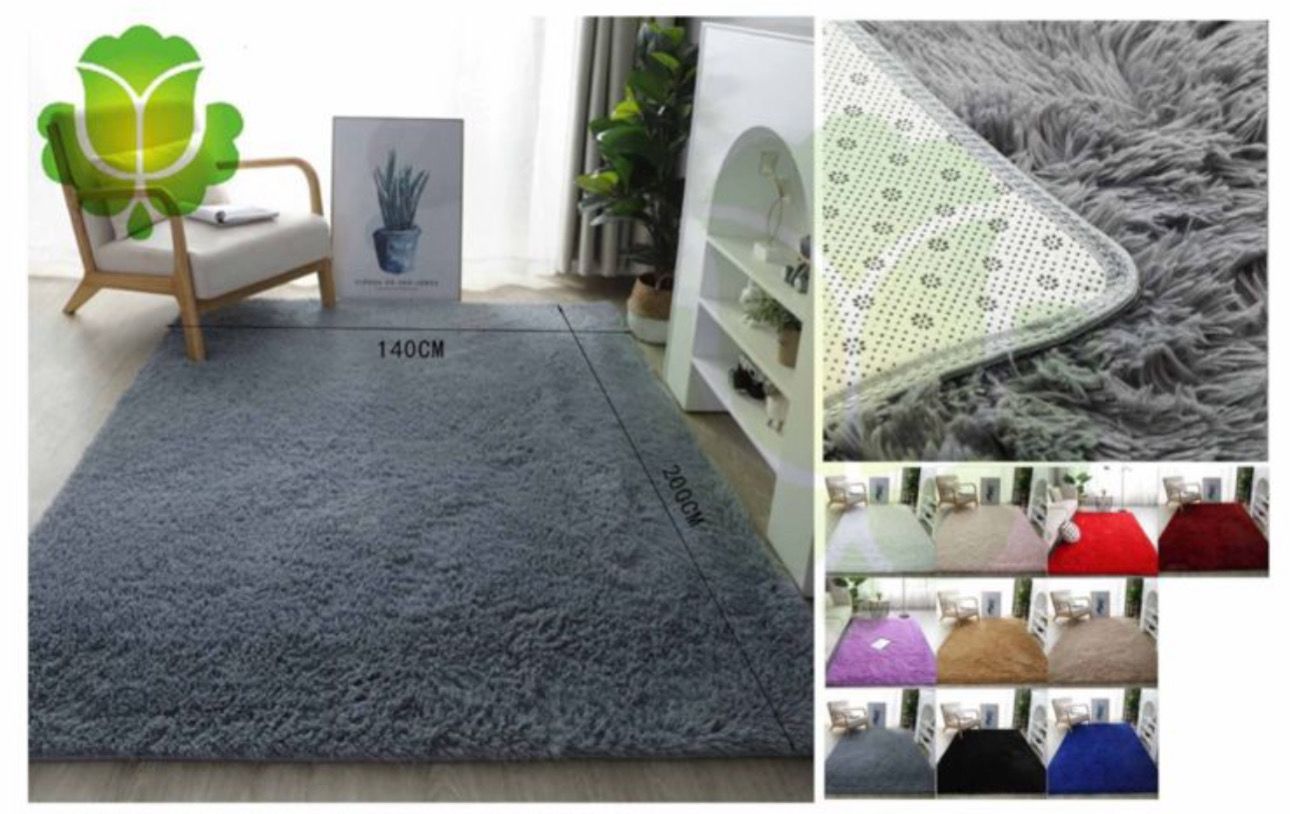 Alfombra antideslizante tipo peluche 140x200 decoración