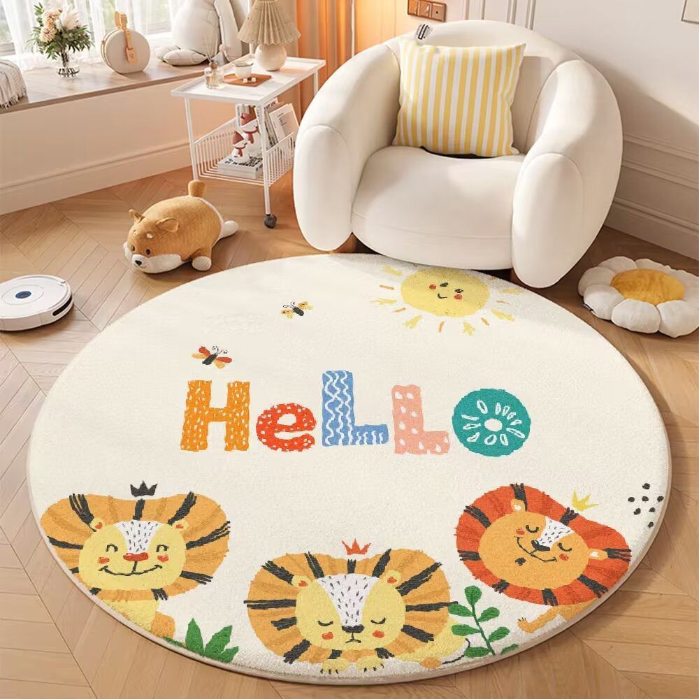 Alfombras circular redondas antideslizante terciopelo 90cm diámetro