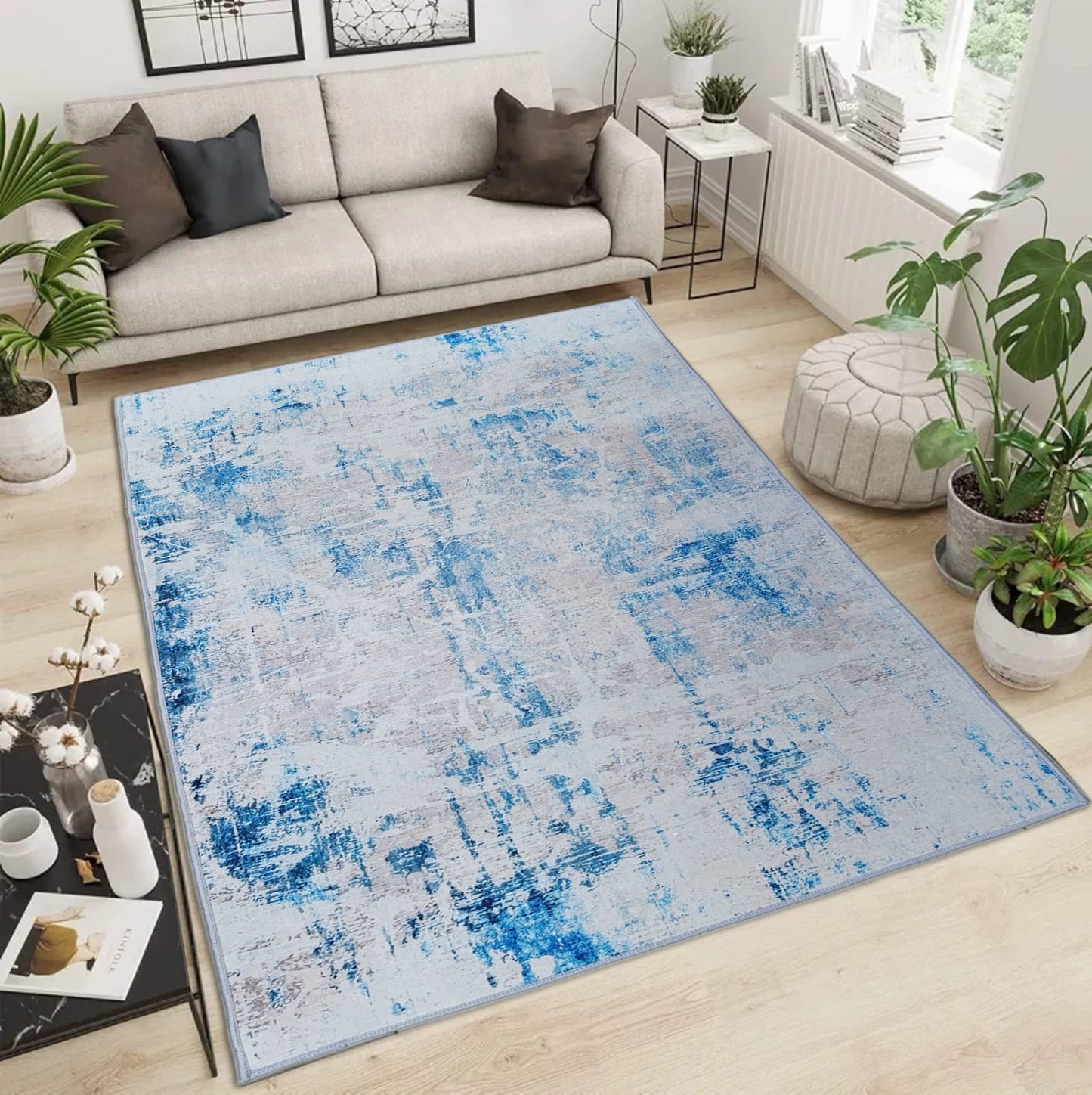Alfombra antideslizante de terciopelo 200x300cm borde reforzado