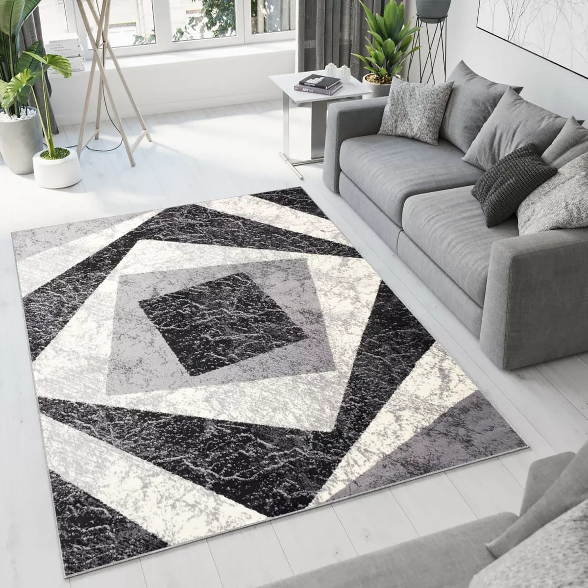 Alfombra antideslizante de terciopelo 200x300cm borde reforzado