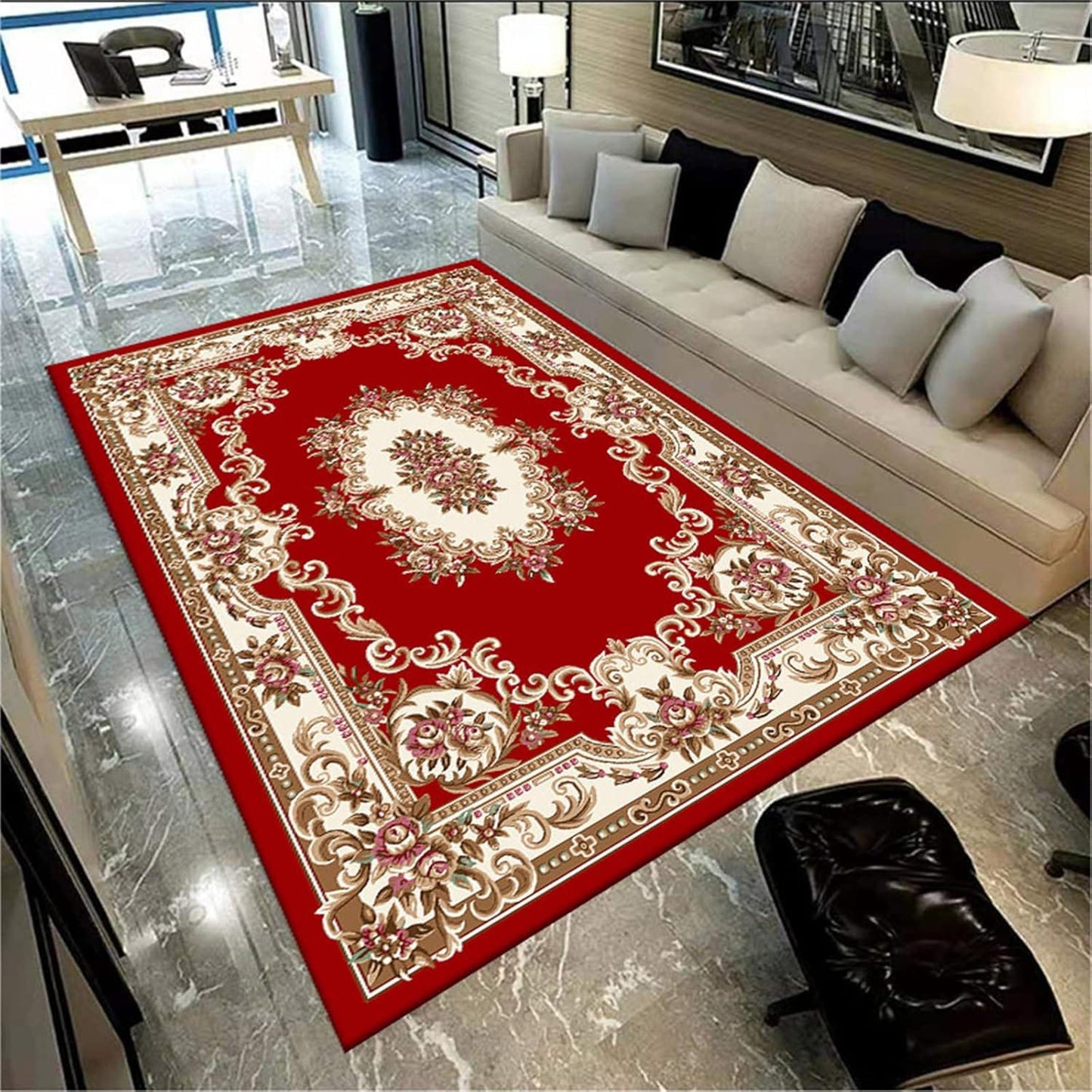 Alfombra antideslizante de terciopelo 200x300cm borde reforzado