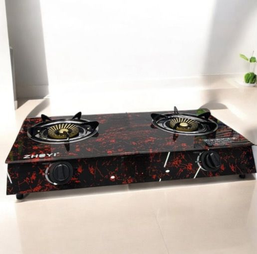 Cocina de mesa vidrio templado dos hornillas a gas