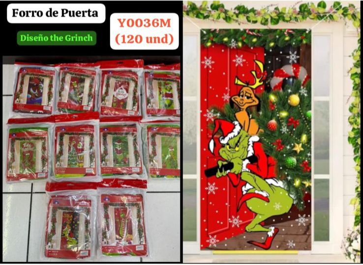 Forro de puerta navideña decorativa expandible