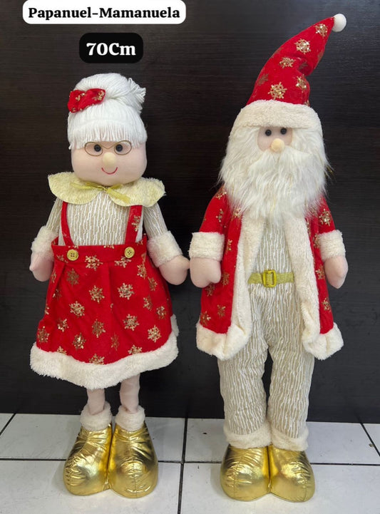 Muñecos de navidad patilarga papa noel mama noela 70cm CLXTS-31