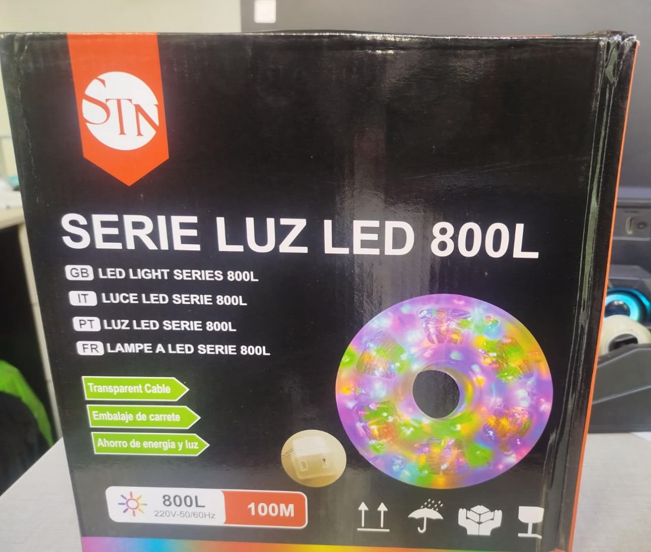 Rollo de Luz led navidad lineal de 100m con 800 luces COLOR DORADO O MULTICOLOT SNSD12012