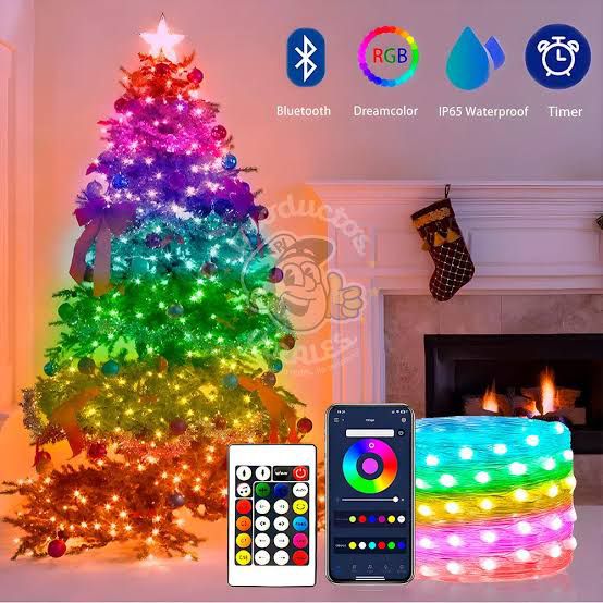 Tira de luces Smart 10 metros con control y aplicativo RGB navideño SN13009