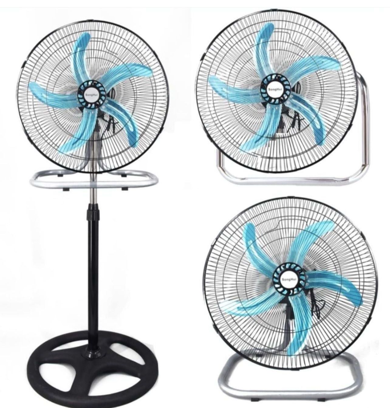 Ventilador de metal 65W semi industrial 3-1 piso pared mesa 18"