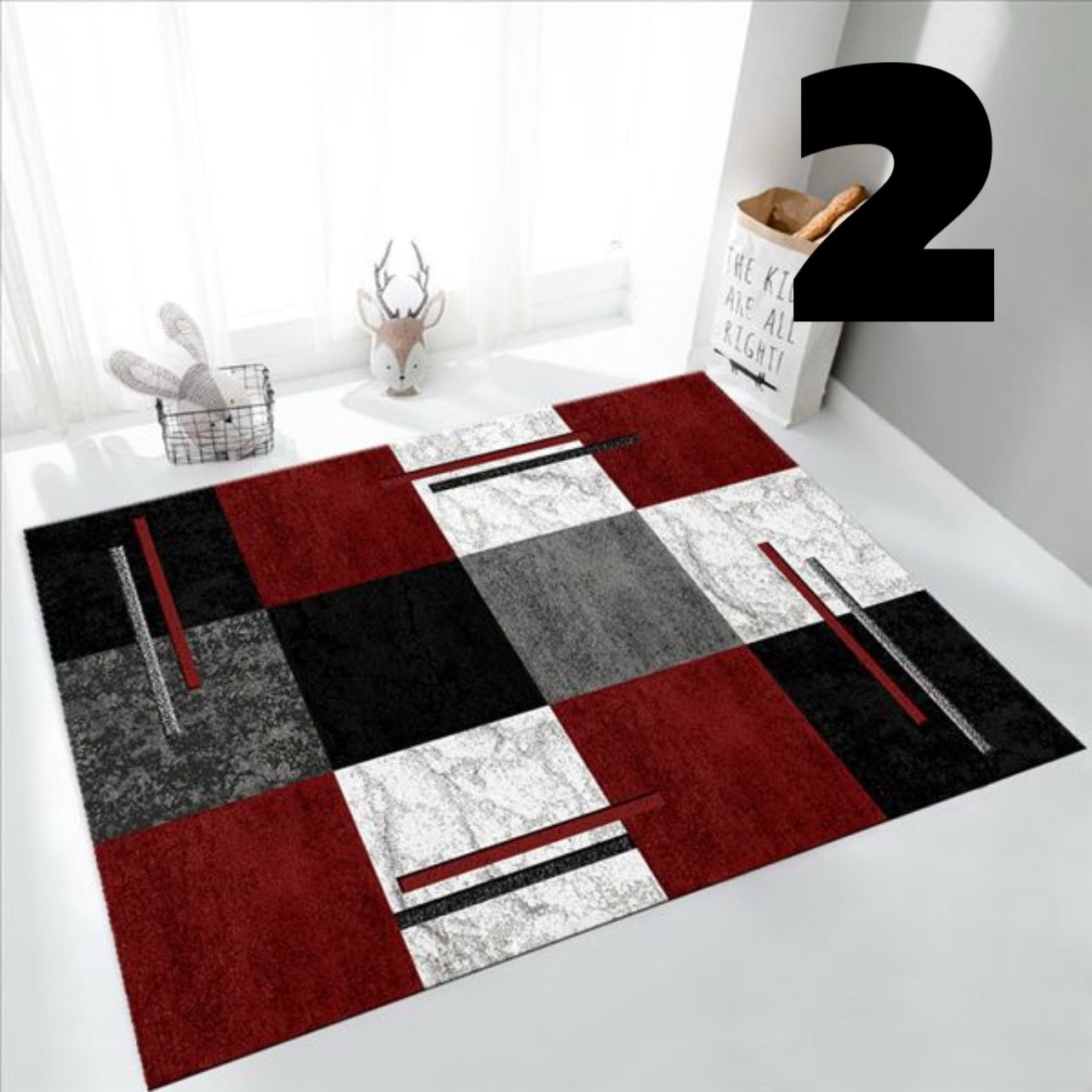 Alfombras antideslizantes de terciopelo 160x200cm borde reforzado Nro. 2