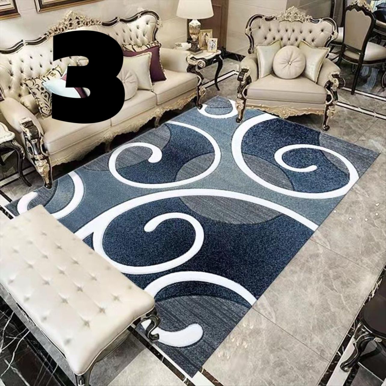 Alfombras antideslizantes de terciopelo 160x200cm borde reforzado Nro. 3