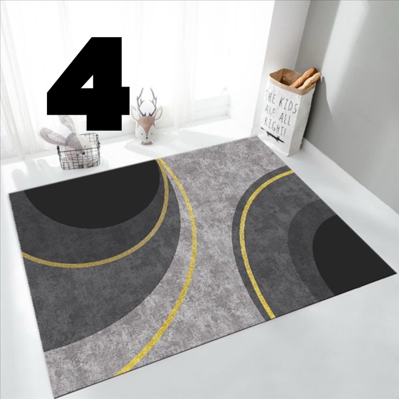 Alfombras antideslizantes de terciopelo 160x200cm borde reforzado Nro. 4