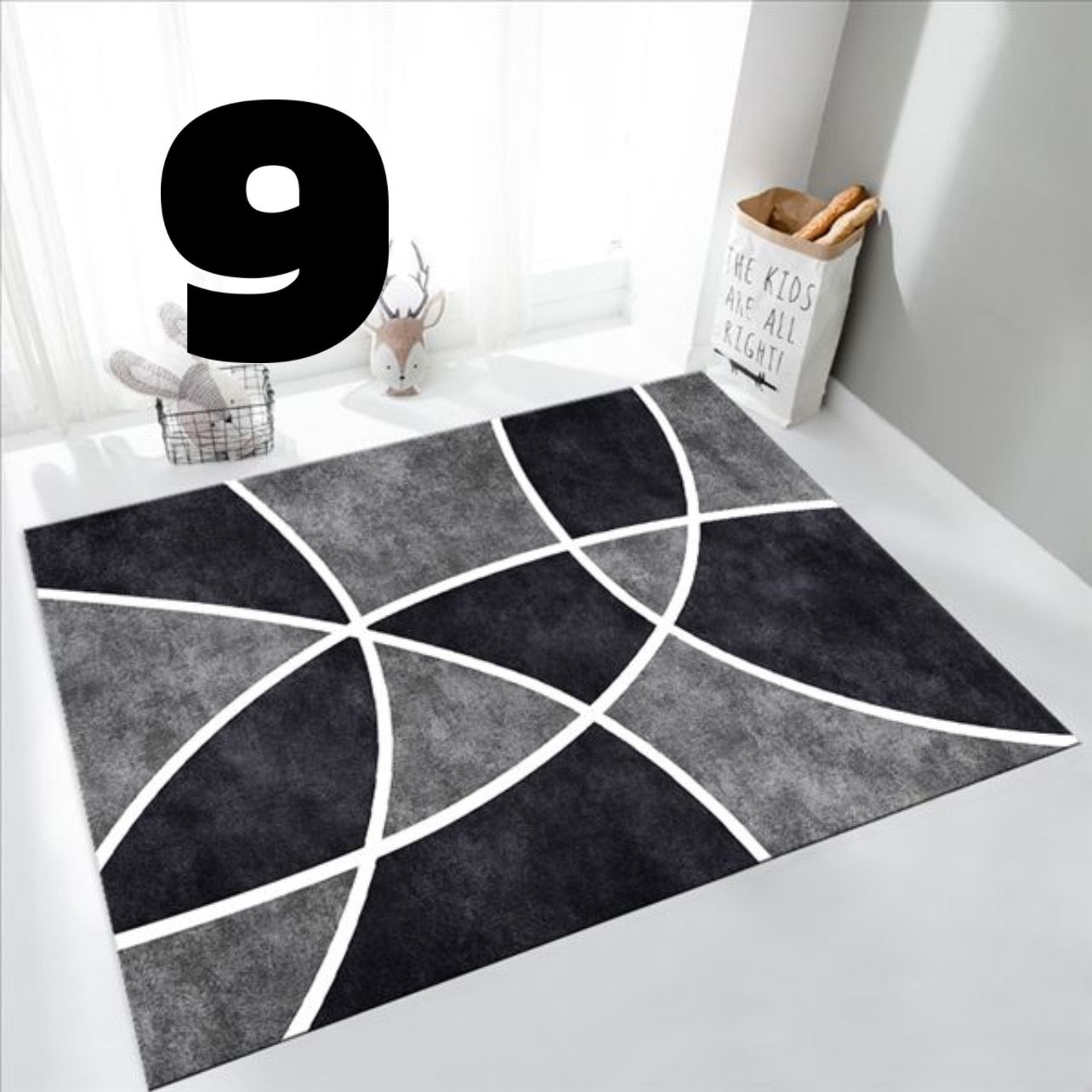 Alfombras antideslizantes de terciopelo 160x200cm borde reforzado Nro. 9