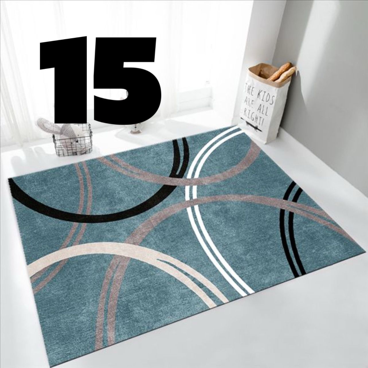 Alfombras antideslizantes de terciopelo 160x200cm borde reforzado Nro. 15