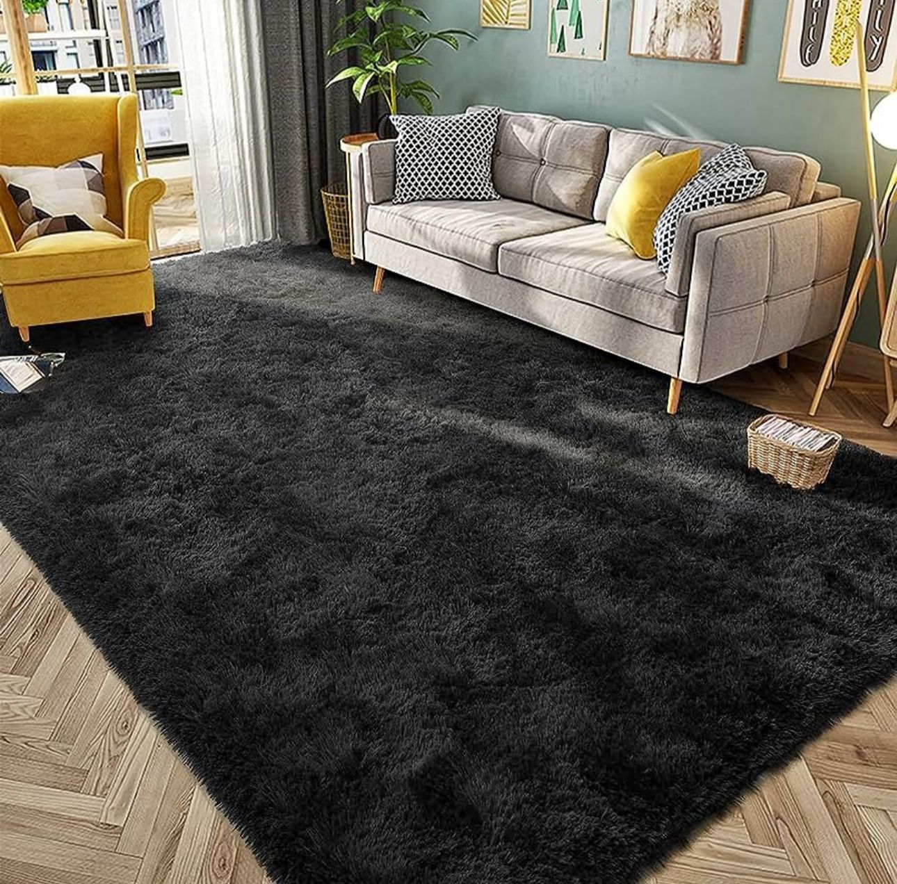 Alfombra antideslizante tipo peluche 140x200 color entero VARIOS COLORES