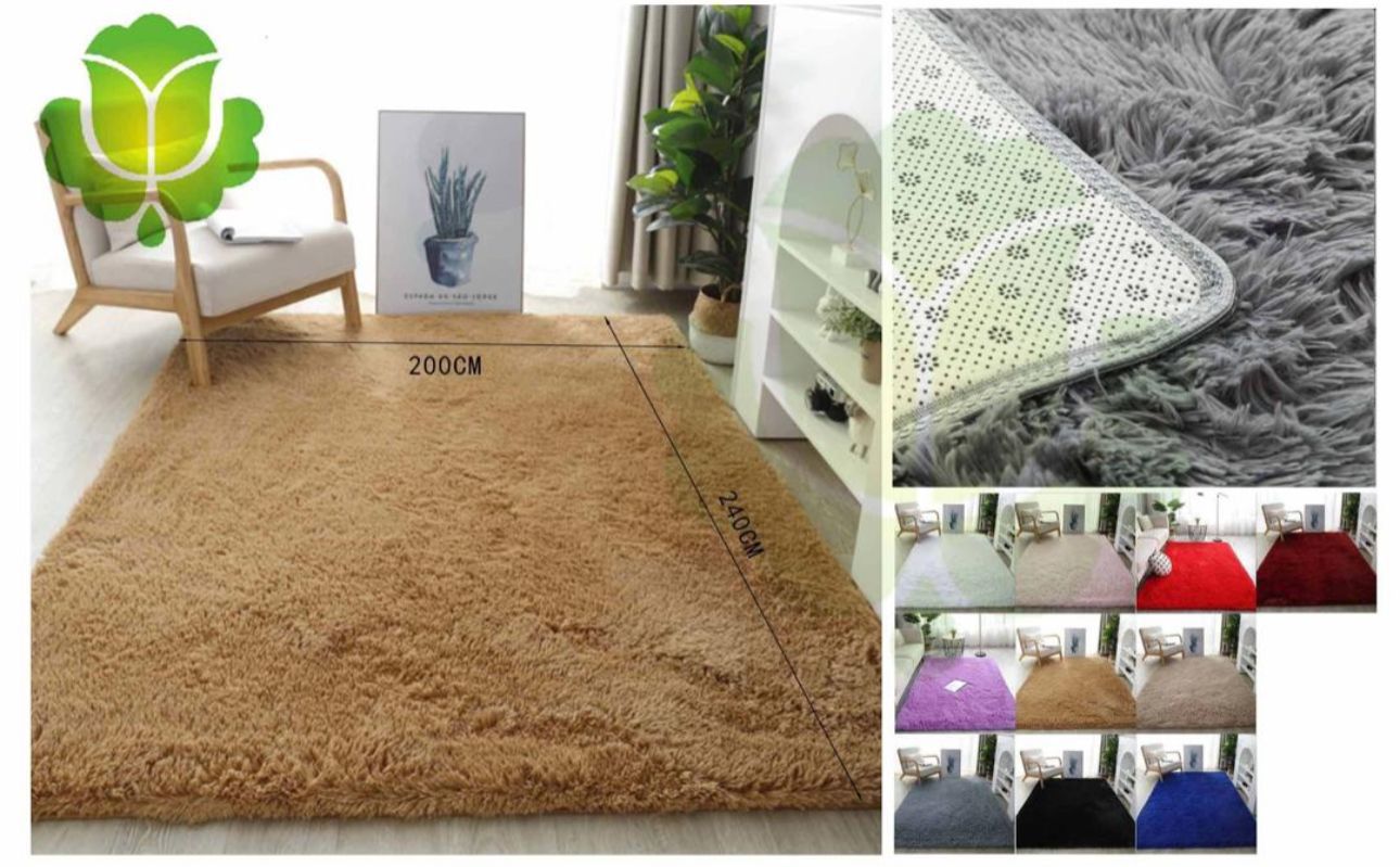 Alfombras tipo peluche 200x240cm antideslizante colores enteros VARIOS COLORES