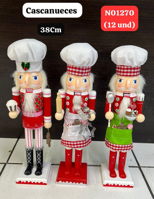 Cascanueces soldados de madera Altura 38CM decoración de navidad CLN01270