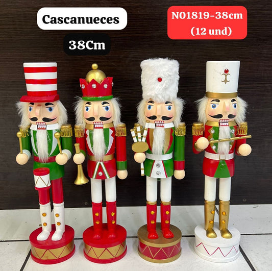 Cascanueces soldados de madera Altura 38CM decoración de navidad CLN01819