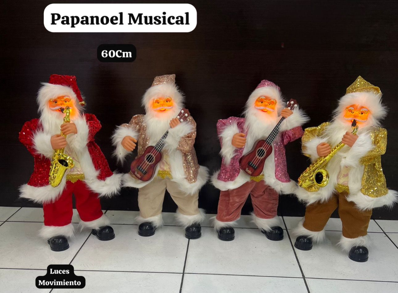 Muñeco navideño apa noel bailarín con musical 60cm CLY00095