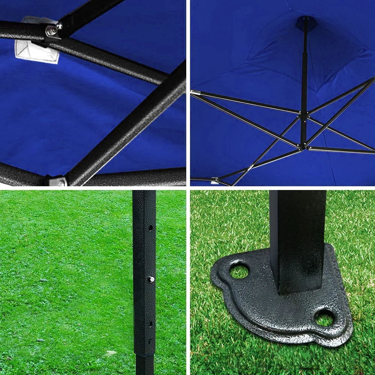 Carpa toldo plegable retráctil 2m x 2m metal galvanizado