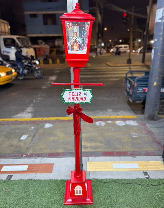 Farol navideño 157cm con luces y nieve artificial XTS-01/04
