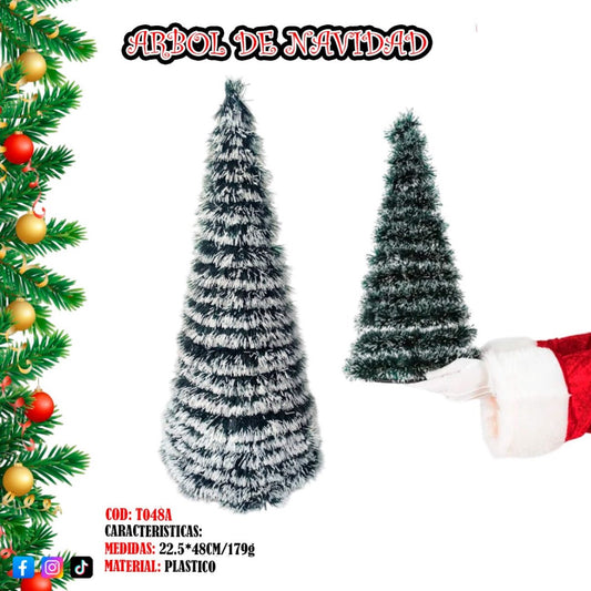 Árbol de navidad nevado plegable PVC Altura 48cm DDT048A