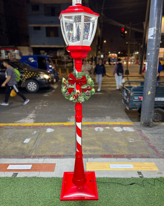 Farol navideño 184cm con luces y nieve artificial CLXTS-08