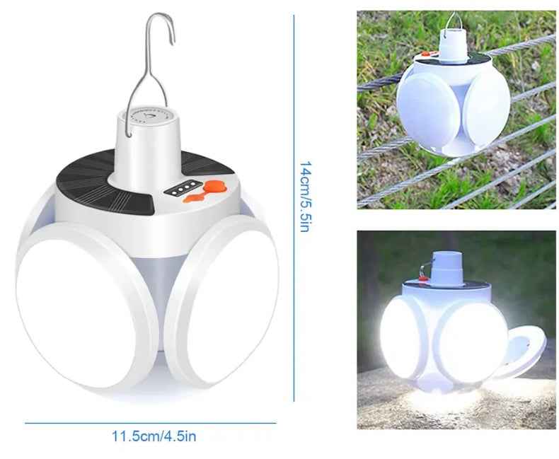 Luz solar Foco plegable Bombilla recargable por USB