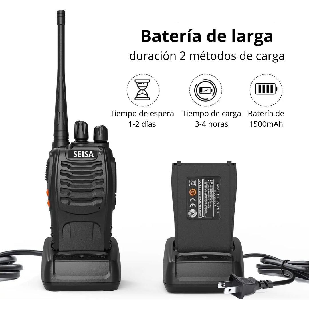 Radio de comunicación walkie Talkie SEISA ST B888S (2 radios) Alcance promedio 5km