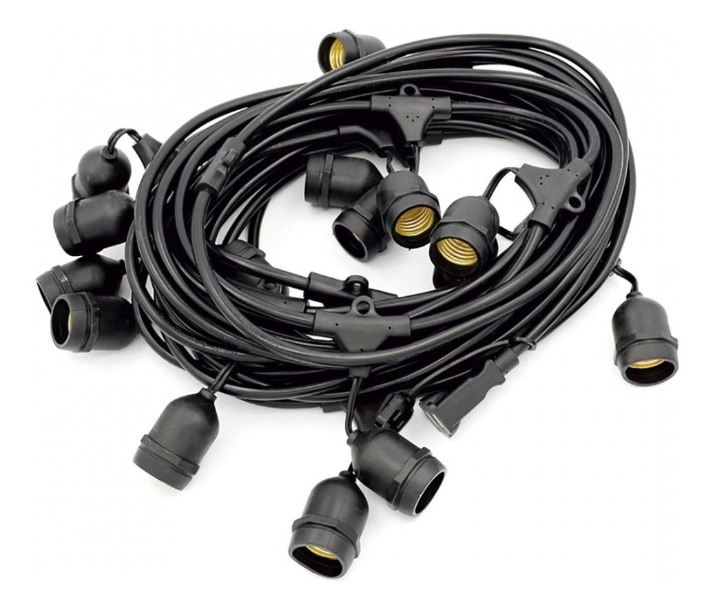 Guirnaldas led decorativas vintage para exteriores 10 metros con 20 Focos con enchufe