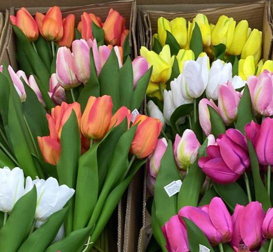 Ramo de 12 tulipanes artificiales realistas 42cm