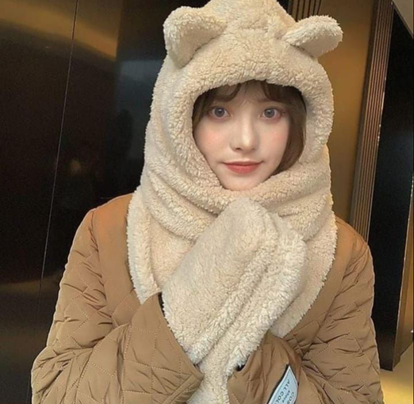 Gorro con orejas bufanda y guantes 3 en 1