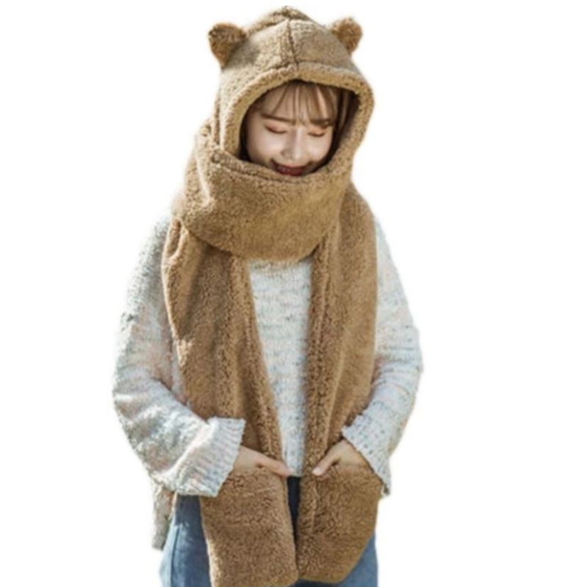 Gorro con orejas bufanda y guantes 3 en 1