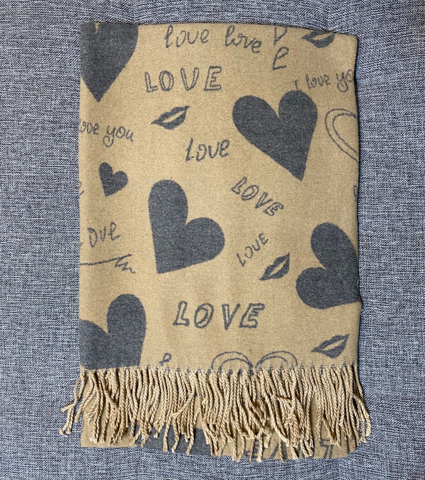 Bufanda Pashmina PREMIUM cachemire importado CORAZONES