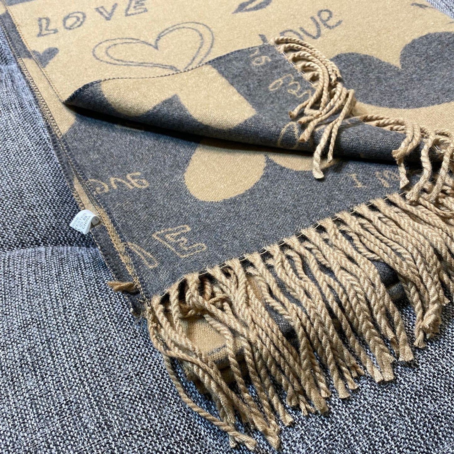 Bufanda Pashmina PREMIUM cachemire importado CORAZONES